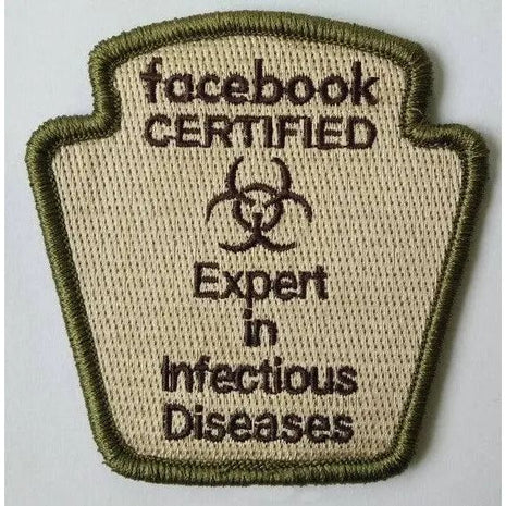 Facebook FB Experts in Infectious disease Morale Funny Patches 3x2".