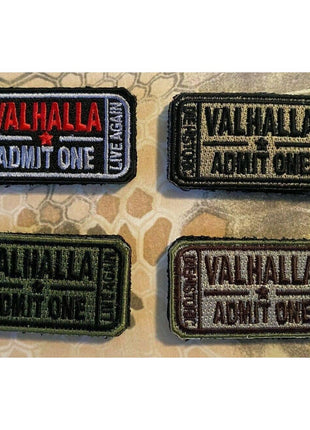 Valhalla Admit One Velcro Morale Funny Patches 2".