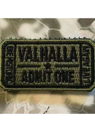Valhalla Admit One Velcro Morale Funny Patches 2".