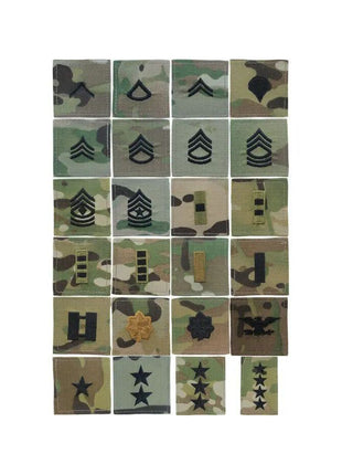 ARMY OCP MULTICAM CAMO RANK INSIGNIA - 2" RANK.