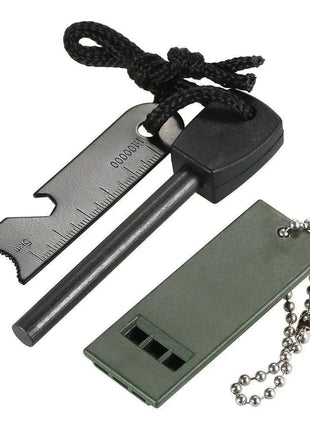 Fire Starter Firesteel Flintstone Fire Steel Striker Fire Start Tool Emergency Whistle.