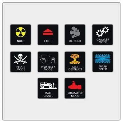 JK Funny Switch Bezel Decals 1 qty of all in Picture.