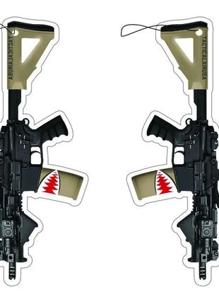 TACTICAL TAN AND BLACK M4 SBR SHARK AIR FRESHENER.