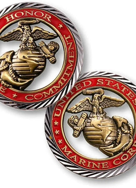 USMC Commemorative Coins United States Marine Corps Commemorative Hollow US Coin Collection Coin Dia 40mm.