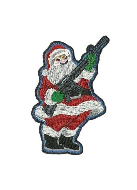 BuckUp Tactical Morale Patch Hook santa rifle 3.5' sized cutout Sized morale funny Patch.
