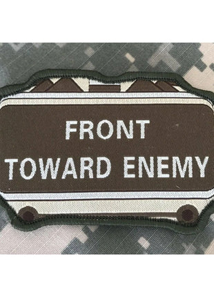 BuckUp Tactical Morale Patch Hook Front Towards Enemy Brown Green Patches 3.5".