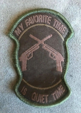 BuckUp Tactical Morale Patch Hook My Favorite Time is Quite Time Brown Patch.