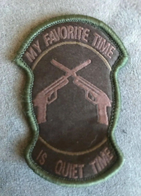 BuckUp Tactical Morale Patch Hook My Favorite Time is Quite Time Brown Patch.