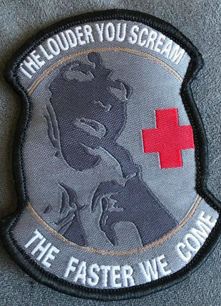 BuckUp Tactical Morale Patch Hook The Louder You Scream The Faster ACU Patches.