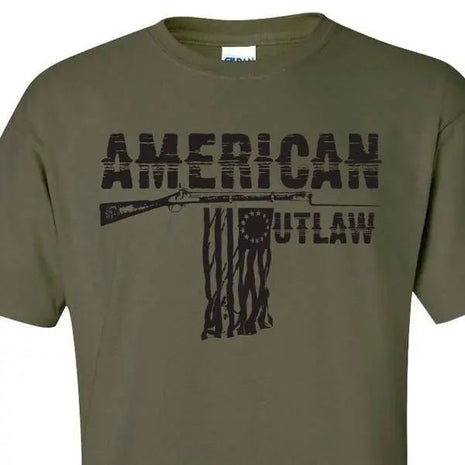 AMERICAN OUTLAW - OLiVE DRAB S M L XL 2XL 3XL 4XL 5XL.