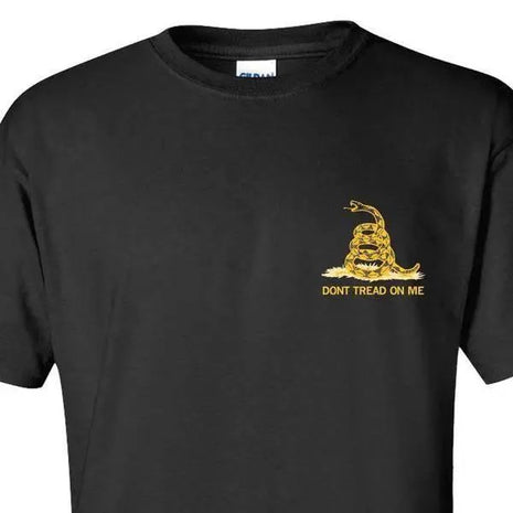 BLACK CLASSIC GADSDEN T-SHIRT S M L XL 2XL 3XL 4XL 5XL.