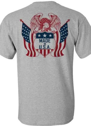 EAGLE USA - ATHLETIC GREY T-SHiRT 100% MADE iN USA S M L XL 2XL 3XL 4XL 5XL.