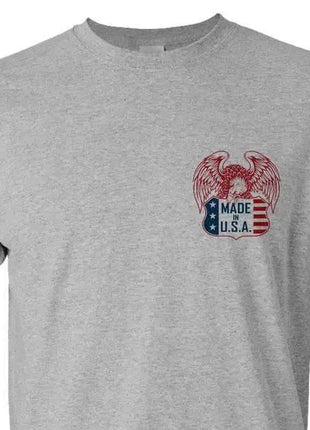 EAGLE USA - ATHLETIC GREY T-SHiRT 100% MADE iN USA S M L XL 2XL 3XL 4XL 5XL.