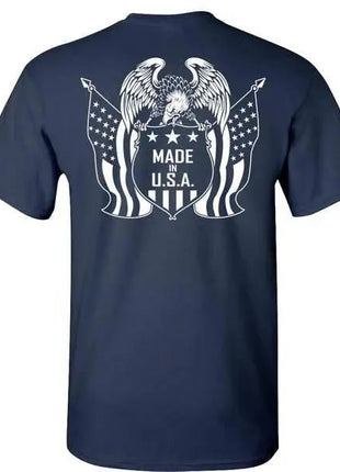 EAGLE USA - NAVY BLUE T-SHIRT 100% MADE iN USA S M L XL 2XL 3XL 4XL 5XL.
