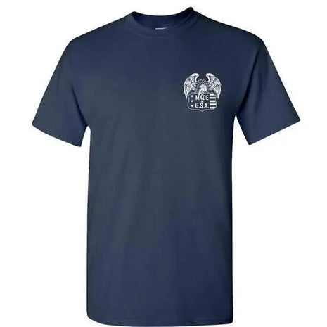 EAGLE USA - NAVY BLUE T-SHIRT 100% MADE iN USA S M L XL 2XL 3XL 4XL 5XL.