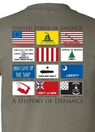 HISTORY OF DEFIANCE T-SHIRT - SAGE S M L XL 2XL 3XL 4XL 5XL.
