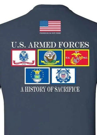 HISTORY OF SACRIFICE NAVY BLUE T-SHIRT S M L XL 2XL 3XL 4XL 5XL.