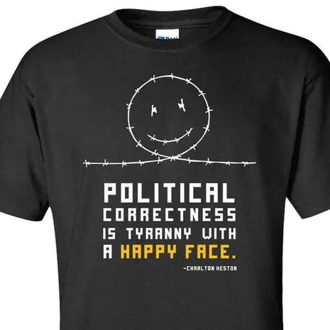 PC HAPPY FACE BLACK T-SHIRT S M L XL 2XL 3XL 4XL 5XL.