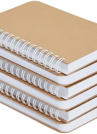 Kraft Spiral Notebook Set – Pack of 5, A5 Size