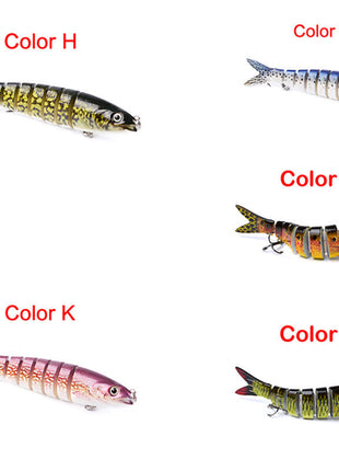 Pike Fishing Lures Artificial Multi Jointed Sections Hard Bait
