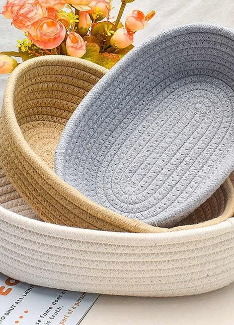Handwoven Jute Oval Baskets Set of 3