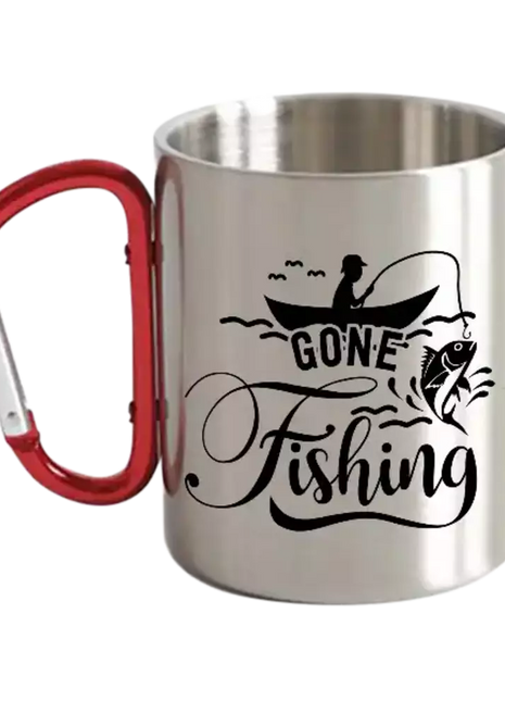 Gone Fishing Carabiner Mug 12oz