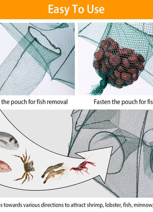 Foldable Fishing Bait Net Trap Crab Net Shrimp Fish Cast Dip Cage