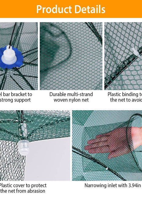 Foldable Fishing Bait Net Trap Crab Net Shrimp Fish Cast Dip Cage