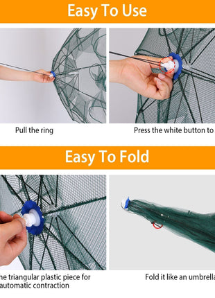 Foldable Fishing Bait Net Trap Crab Net Shrimp Fish Cast Dip Cage