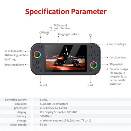 M26 5.1 inch IPS Handheld Retro Game Console 20000 Games  PSP PS1 30