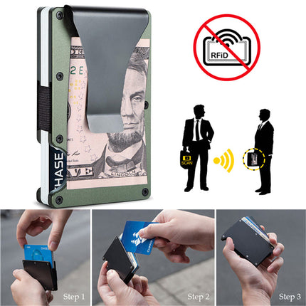 Metal Money Clip Wallet Rfid Credit Card Holder for Men Women