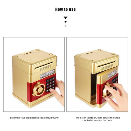Automatic Electronic Piggy Bank ATM Password Money Box For Children