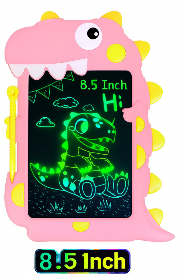 8.5" Dinosaur LCD Writing Tablet for Kids – Pink