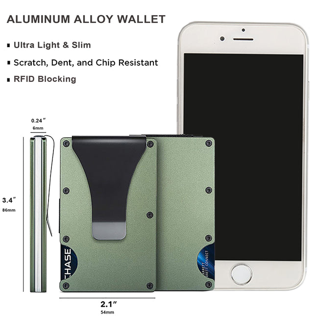 Metal Money Clip Wallet Rfid Credit Card Holder for Men Women
