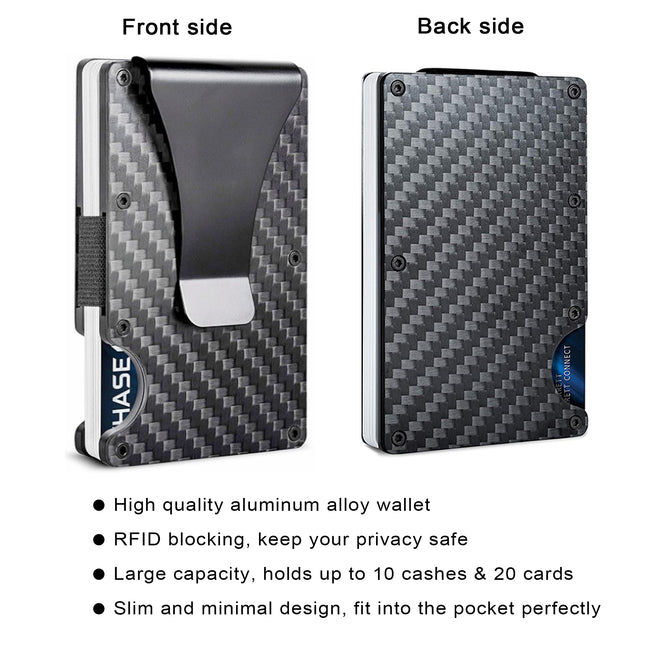 Metal Money Clip Wallet Slim RFID Card Holder for Men Women