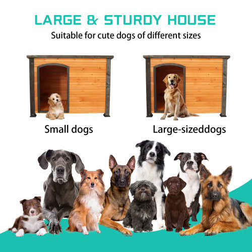 45"Dog House Outdoor and indoor wooden kennel