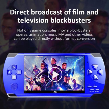 X6 4.0 Inch Handheld Video Game Console Dual Joystick Mini Portable