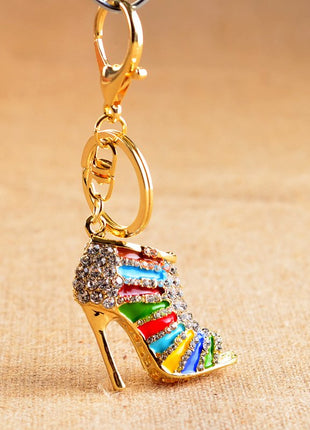 Crystal High Heel Shoes Keychain