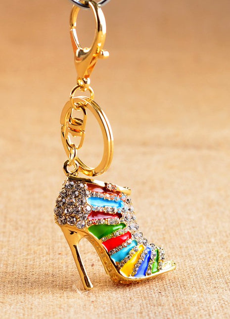 Crystal High Heel Shoes Keychain