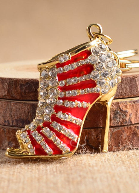 Crystal High Heel Shoes Keychain