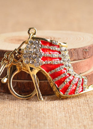 Crystal High Heel Shoes Keychain