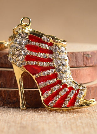 Crystal High Heel Shoes Keychain