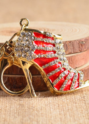 Crystal High Heel Shoes Keychain