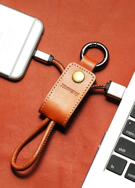 Leather Keychain Lightning Cable
