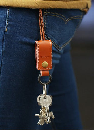 Leather Keychain Lightning Cable