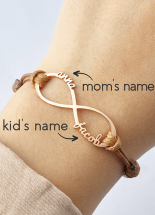 Mom Bracelet With Kids Names, Infinity Bracelet With Names,Mom Jewelry