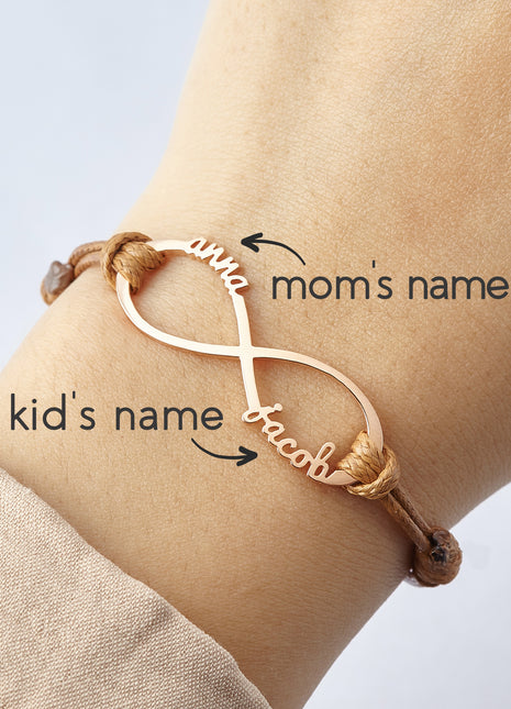 Mom Bracelet With Kids Names, Infinity Bracelet With Names,Mom Jewelry