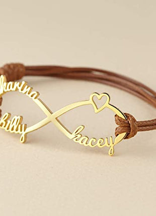 Mom Bracelet With Kids Names, Infinity Bracelet With Names,Mom Jewelry