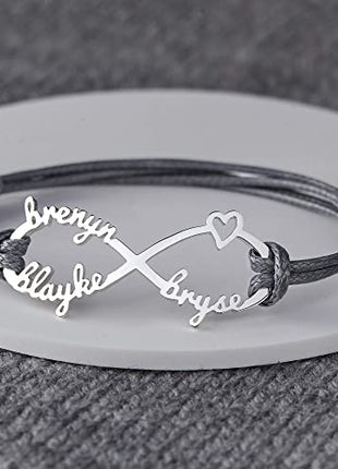 Mom Bracelet With Kids Names, Infinity Bracelet With Names,Mom Jewelry
