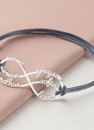 Mom Bracelet With Kids Names, Infinity Bracelet With Names,Mom Jewelry